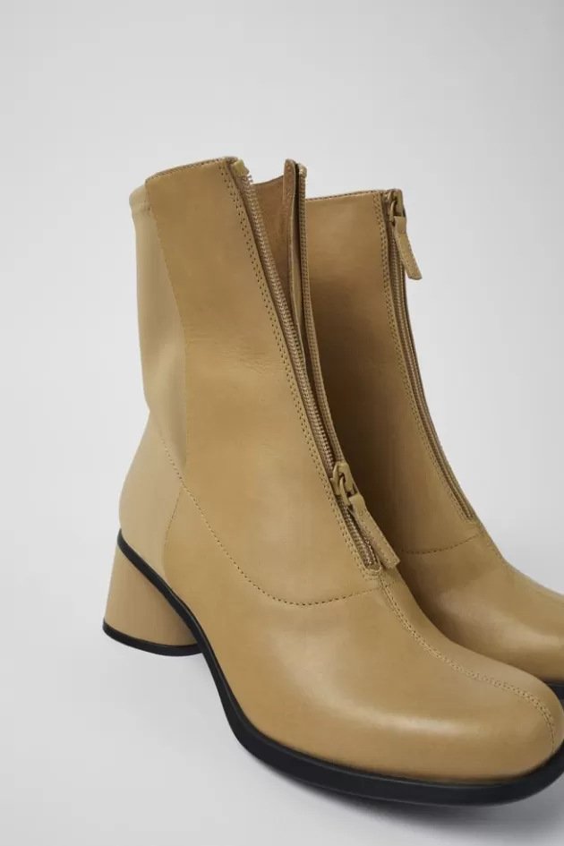 Shop Camper Beige Dameslaarzen Van Leer En Gerecycled Pet