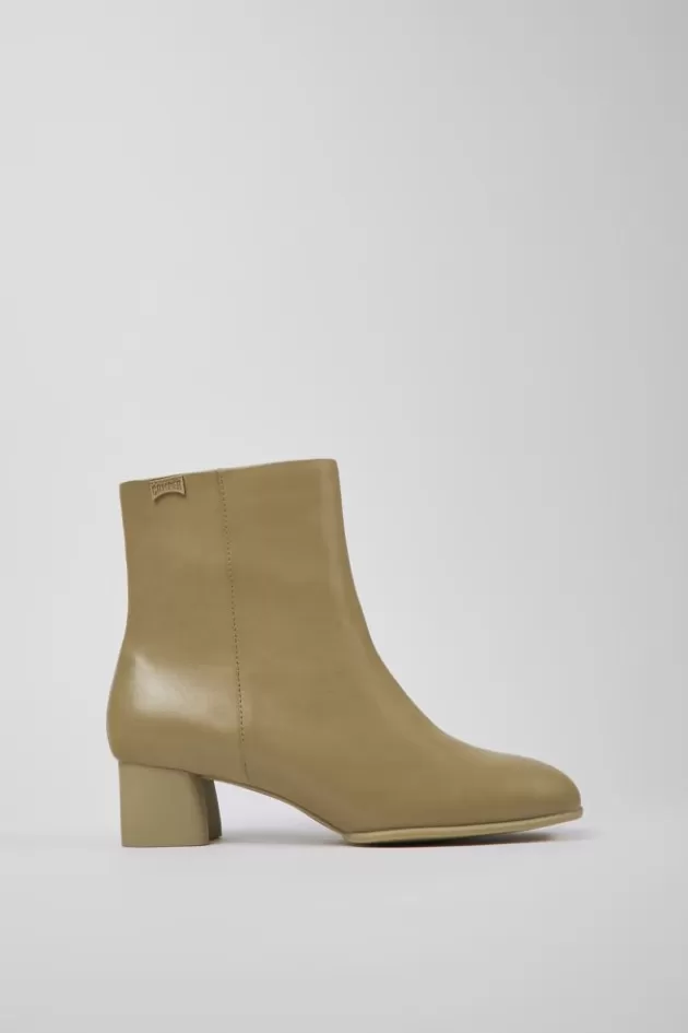 Cheap Camper Beige Leren Enkellaarzen Voor Dames