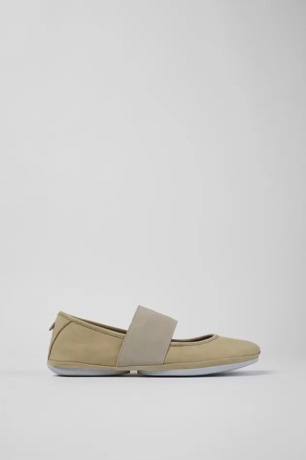 Clearance Camper Beige Nubuck Mary Jane-Schoen Voor Dames