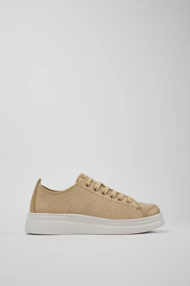 New Camper Beige Nubuck/Leren Sneaker Voor Dames