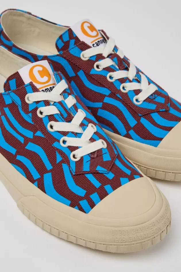 Fashion Camper Blauw En Bordeaux Herensneakers, Gerecycled Katoen