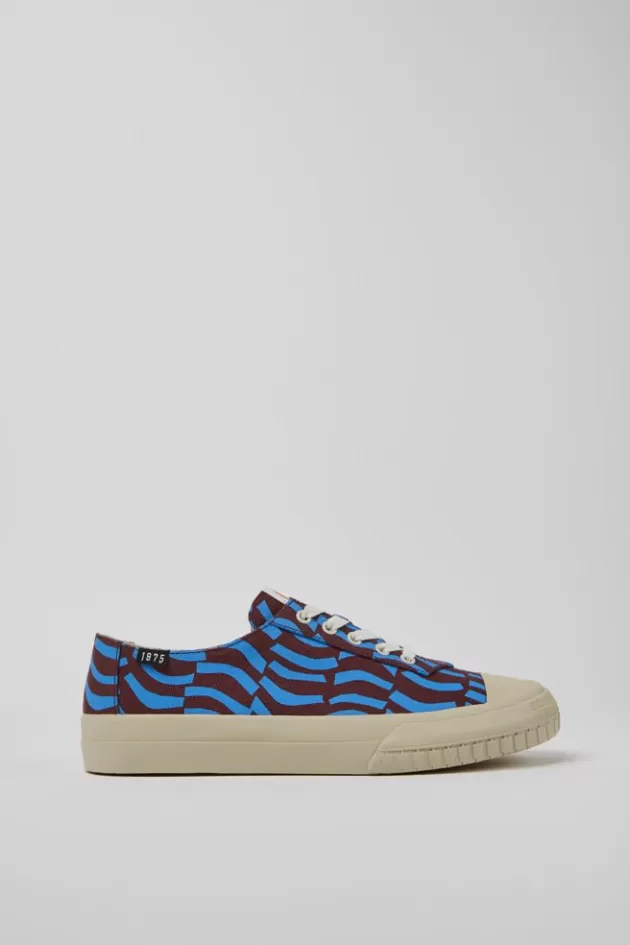 Fashion Camper Blauw En Bordeaux Herensneakers, Gerecycled Katoen