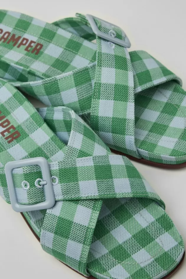 Fashion Camper Blauw En Groene Damessandalen