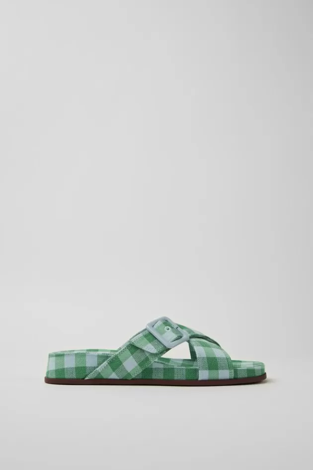 Fashion Camper Blauw En Groene Damessandalen