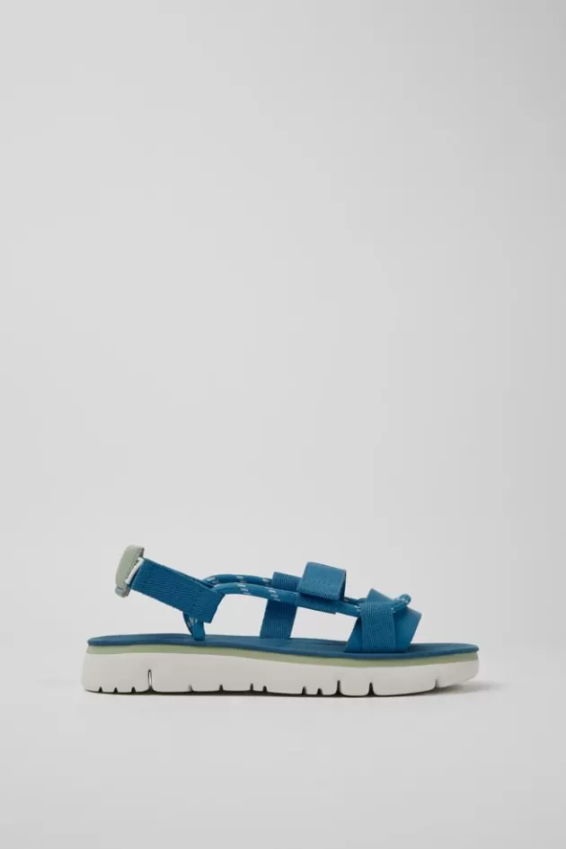 Shop Camper Blauw En Groene Leren Damessandalen
