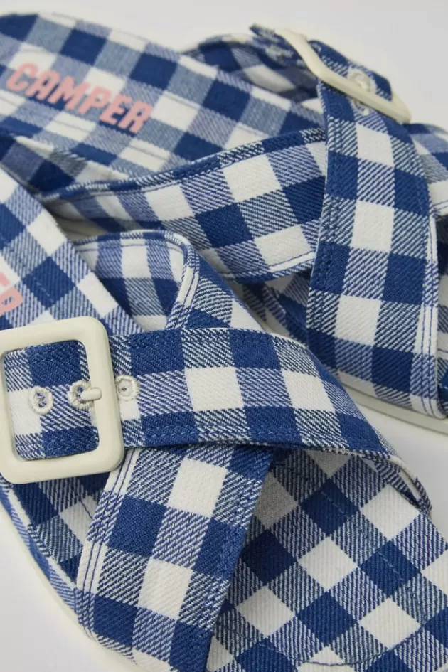 Clearance Camper Blauw En Witte Damessandalen