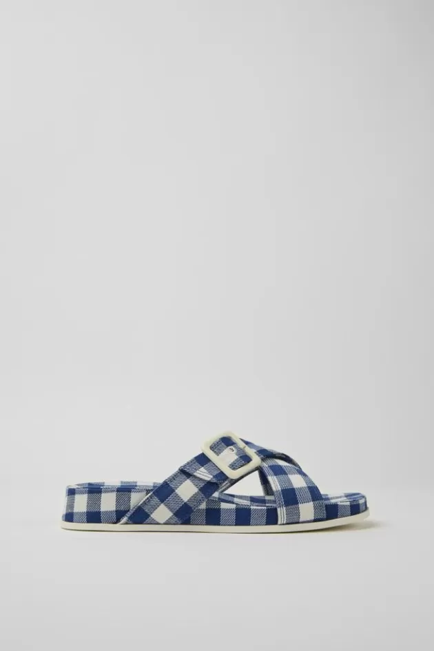 Clearance Camper Blauw En Witte Damessandalen