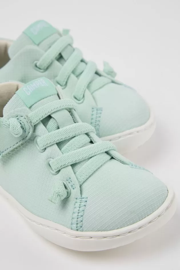 Sale Camper Blauwe Basketbalsneaker Van Textiel/Leer