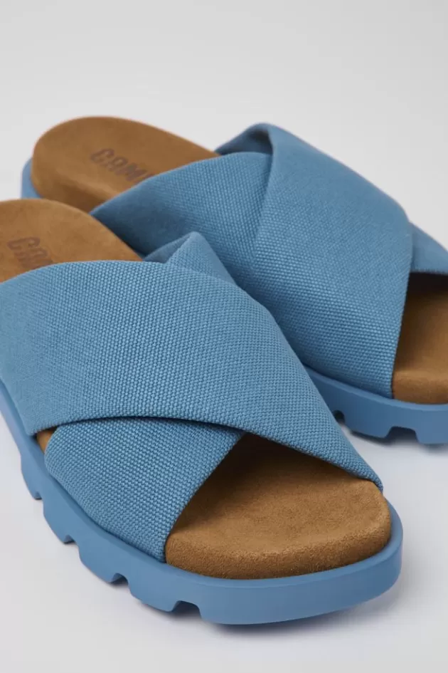 Hot Camper Blauwe Damesslippers Van Gerecycled Katoen