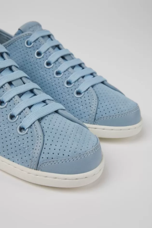 New Camper Blauwe Damessneakers Van Nubuck En Leer
