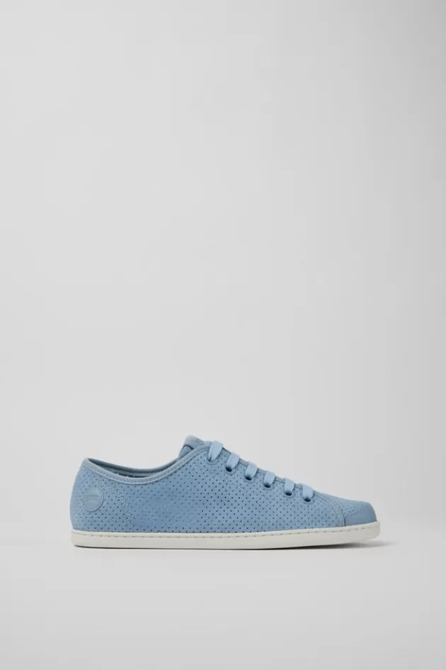 New Camper Blauwe Damessneakers Van Nubuck En Leer