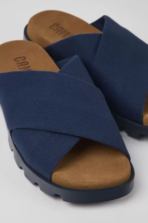 Sale Camper Blauwe Herensandalen Van Gerecycled Katoen
