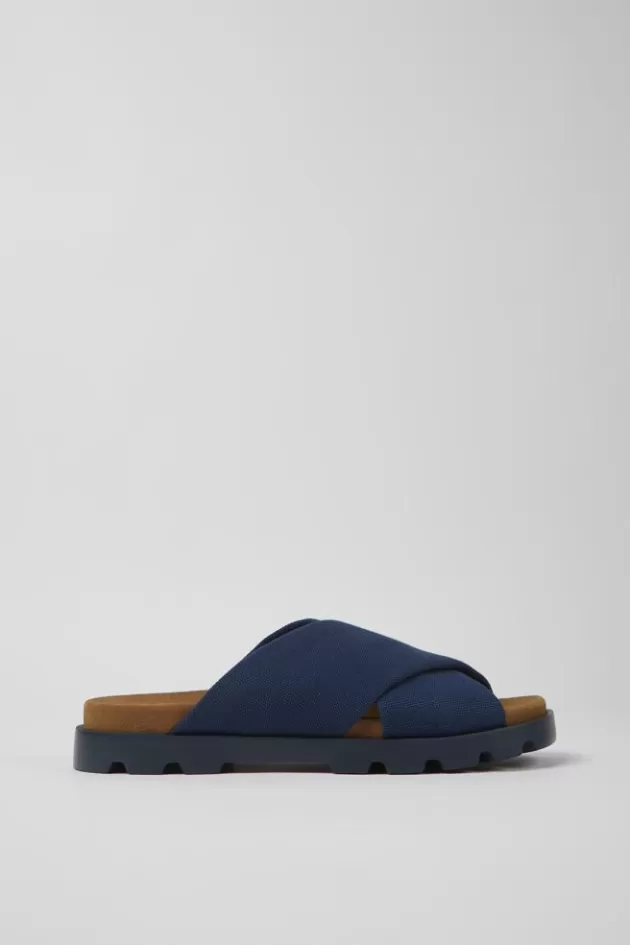 Sale Camper Blauwe Herensandalen Van Gerecycled Katoen