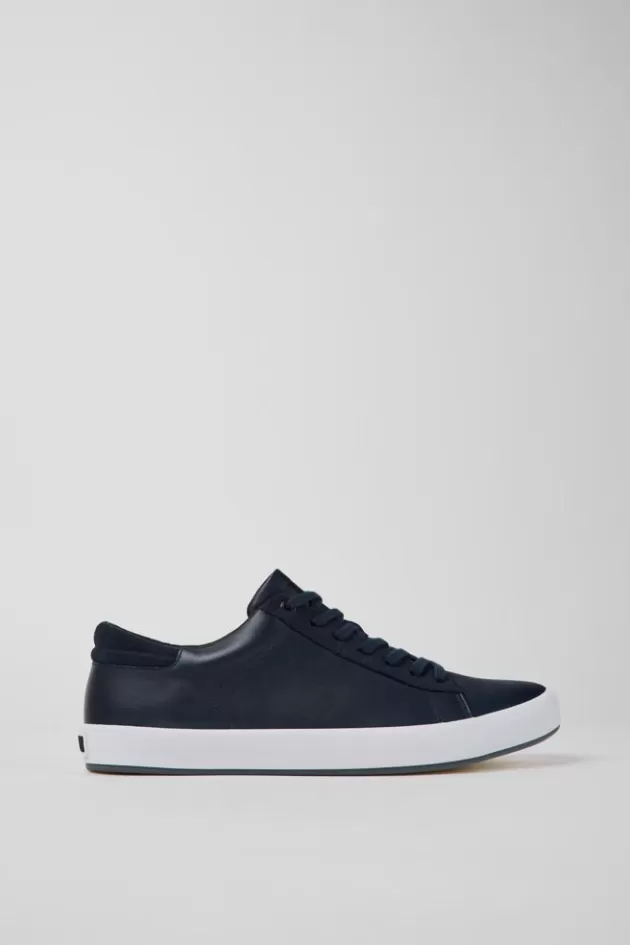 Clearance Camper Blauwe Herensneakers Van Leer En Nubuck