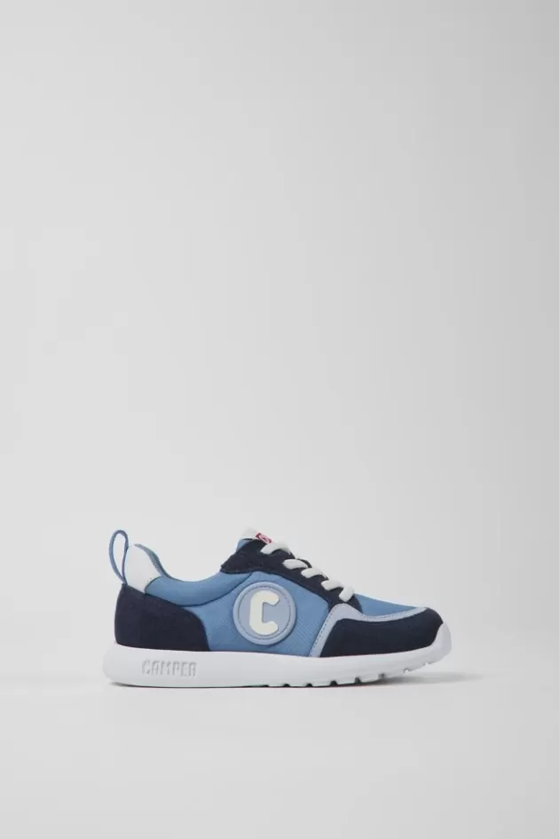 New Camper Blauwe Kindersneakers Van Stof En Nubuck