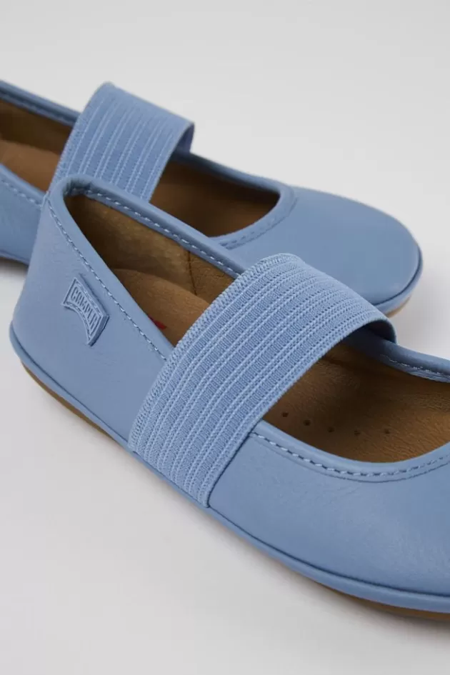 Store Camper Blauwe Leren Ballerina