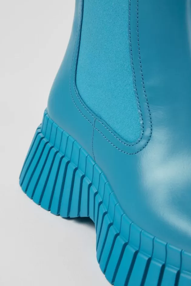 New Camper Blauwe Leren Dameslaarzen