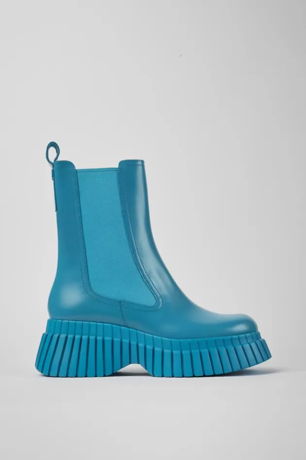 New Camper Blauwe Leren Dameslaarzen