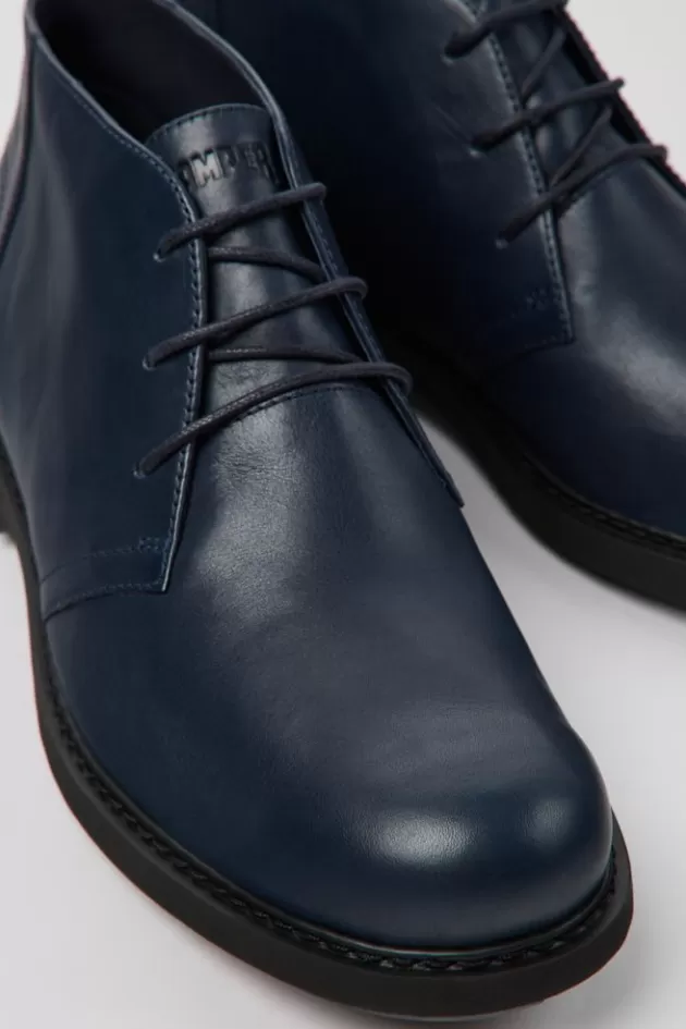 Discount Camper Blauwe Leren Enkelboots Voor Heren