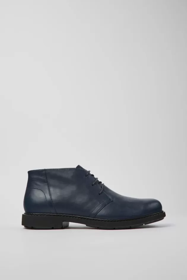 Discount Camper Blauwe Leren Enkelboots Voor Heren