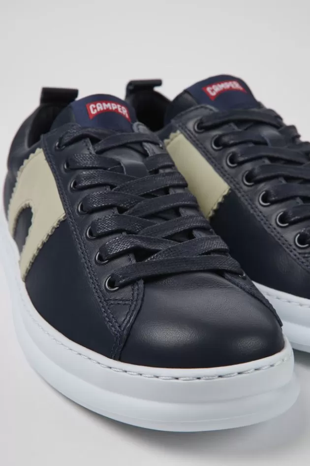 Outlet Camper Blauwe Leren Herensneakers