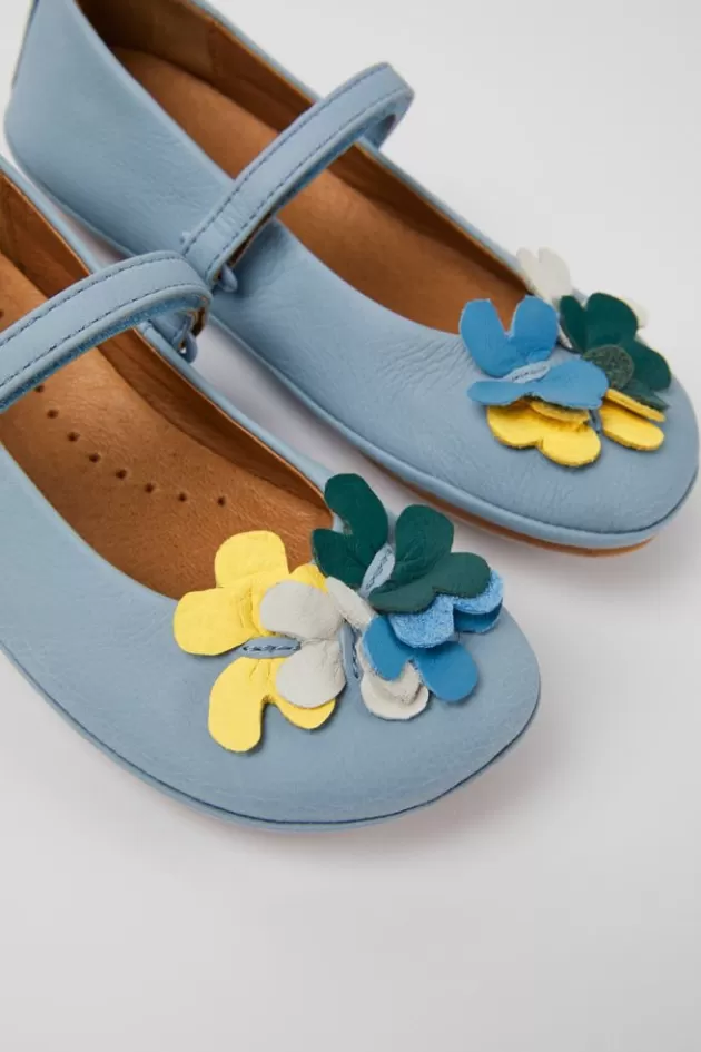 Sale Camper Blauwe Leren Kinderballerina'S