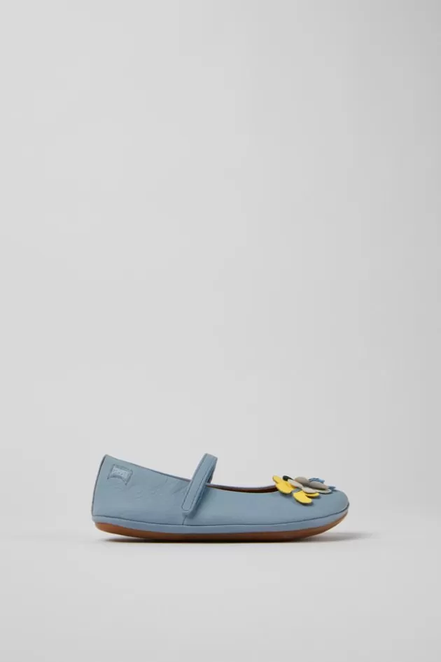 Sale Camper Blauwe Leren Kinderballerina'S