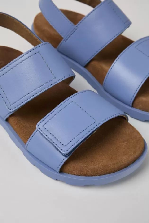 Online Camper Blauwe Leren Sandaal Met 2 Bandjes