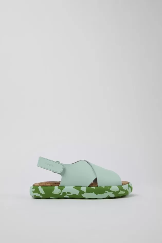 Fashion Camper Blauwe Leren Sandaal Met Gekruist Bandje