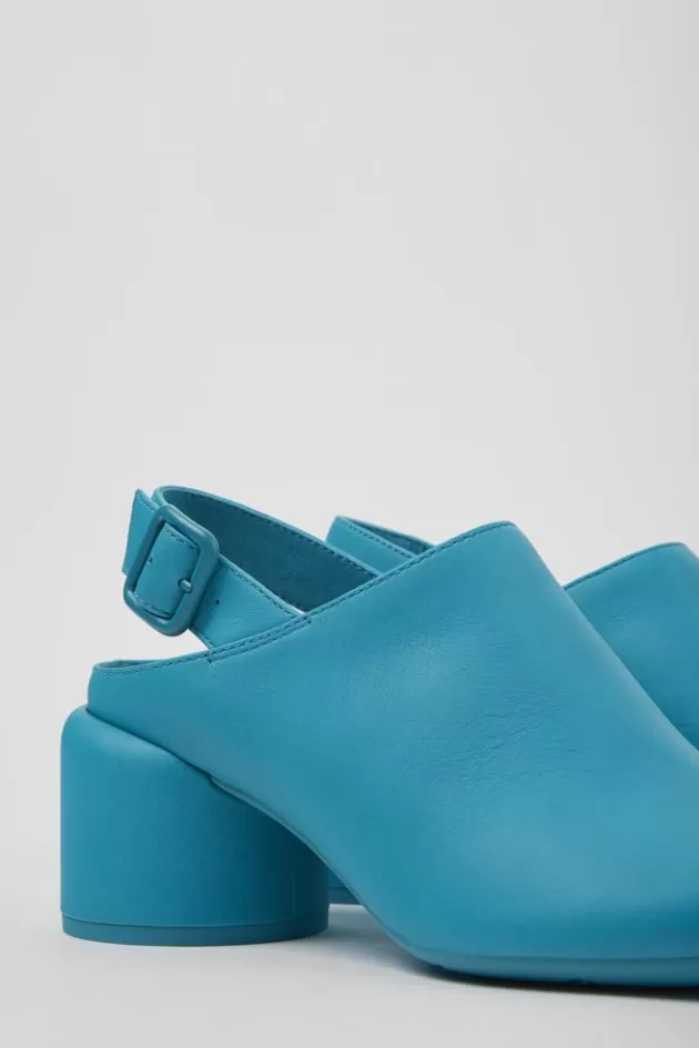 Cheap Camper Blauwe Leren Schoenen Met Hak Voor Dames