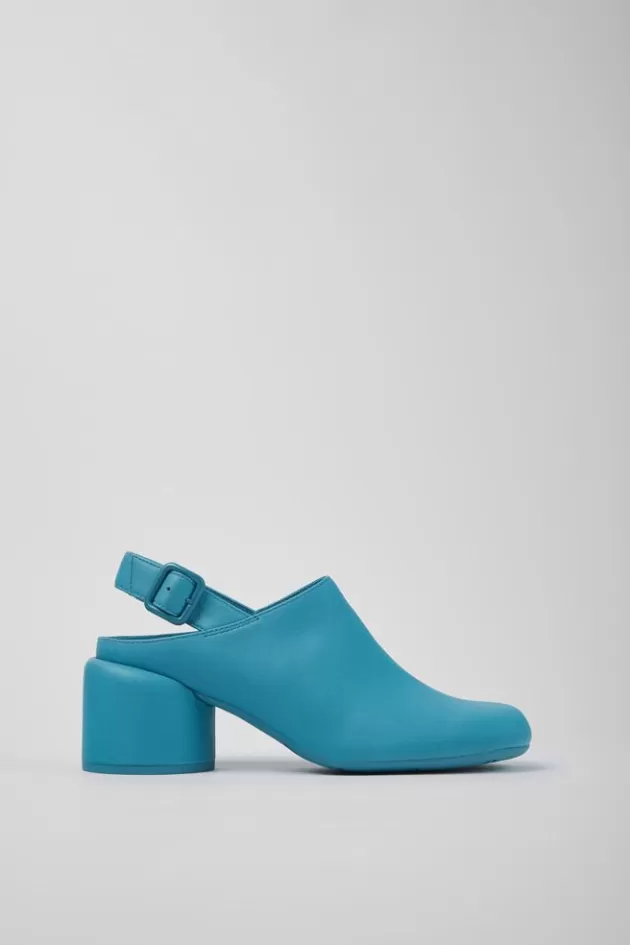 Cheap Camper Blauwe Leren Schoenen Met Hak Voor Dames