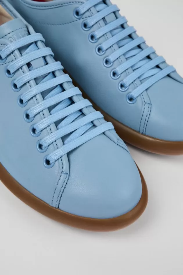 Cheap Camper Blauwe Leren Sneaker Voor Dames