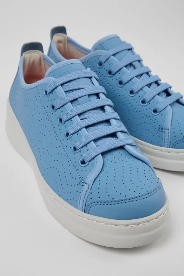 Cheap Camper Blauwe Leren Sneaker Voor Dames