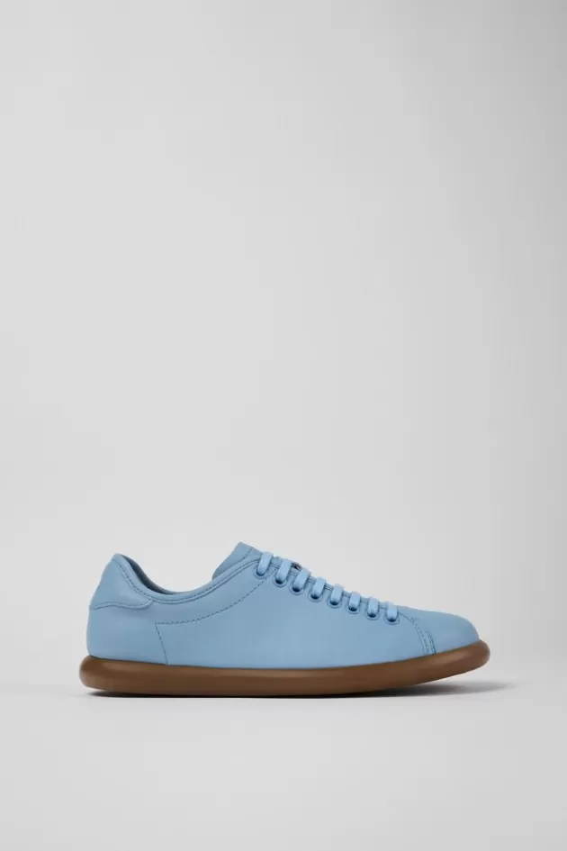 Cheap Camper Blauwe Leren Sneaker Voor Dames