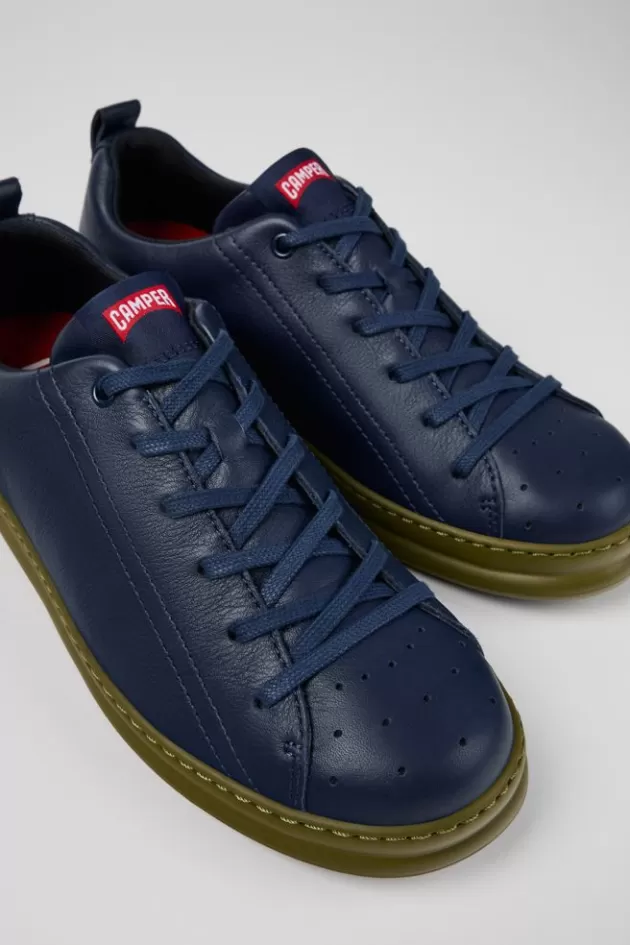 Cheap Camper Blauwe Leren Sneaker Voor Heren