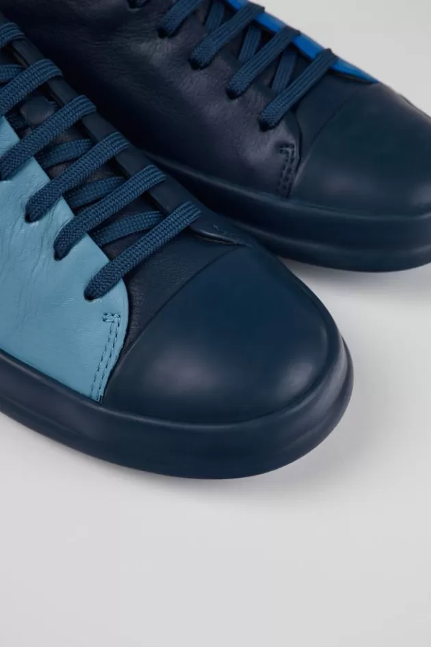 Cheap Camper Blauwe Leren Sneaker Voor Heren