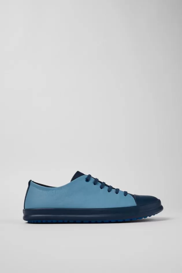 Cheap Camper Blauwe Leren Sneaker Voor Heren