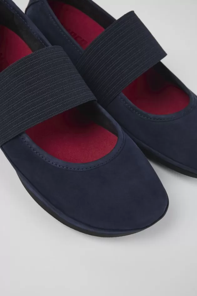 Clearance Camper Blauwe Nubuck Mary Jane-Schoen Voor Dames