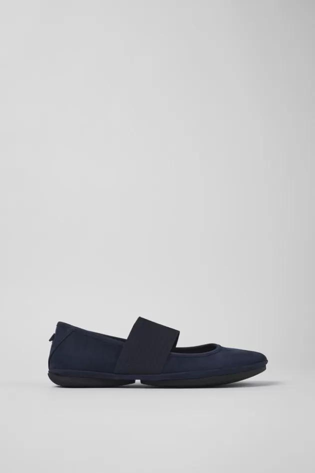 Clearance Camper Blauwe Nubuck Mary Jane-Schoen Voor Dames