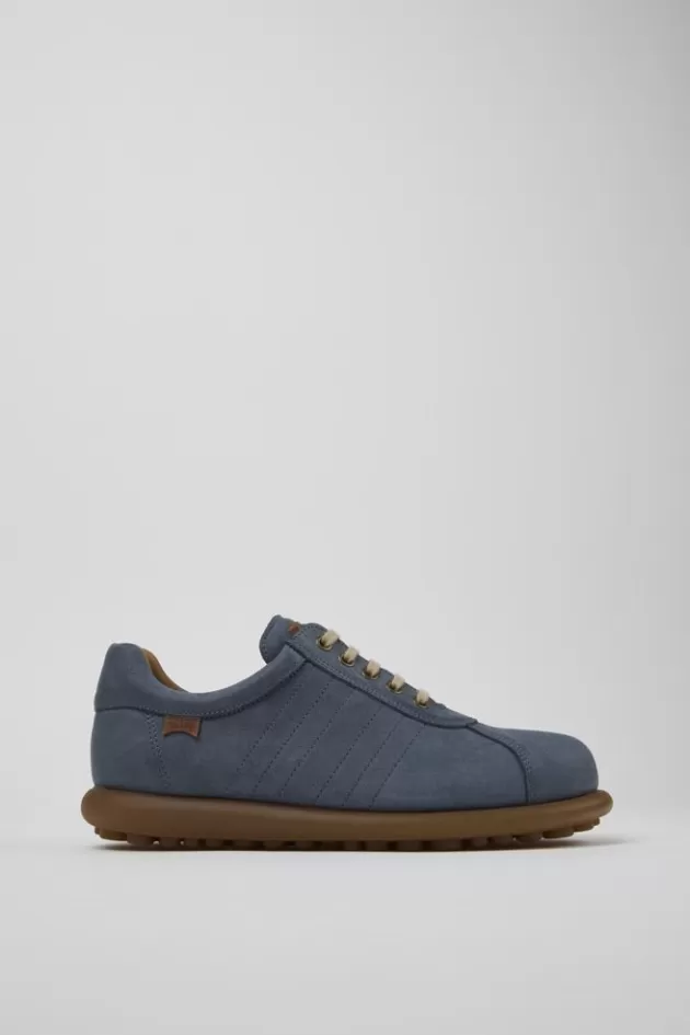 Hot Camper Blauwe Nubuck Oxford Sneaker Voor Heren