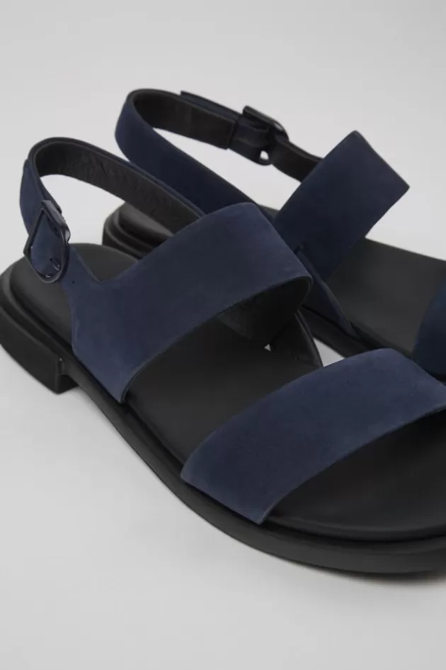 Discount Camper Blauwe Nubuck Sandaal Voor Dames