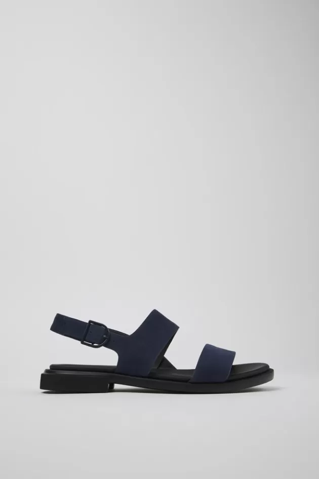 Discount Camper Blauwe Nubuck Sandaal Voor Dames