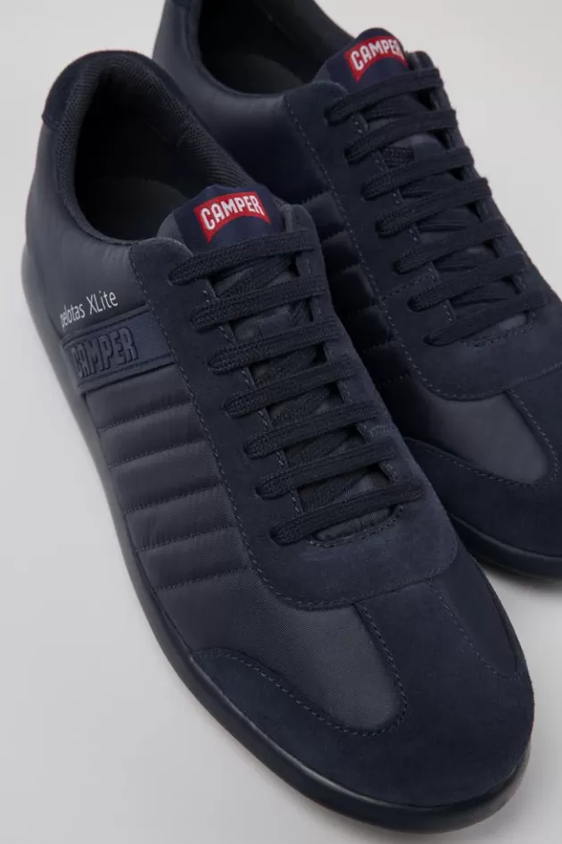 Store Camper Blauwe Oxford Sneaker Van Textiel/Nubuck Voor Heren