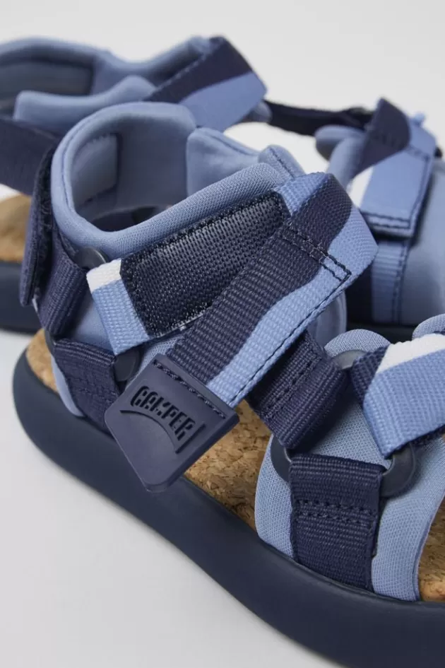 Store Camper Blauwe Sandaal Van Textiel