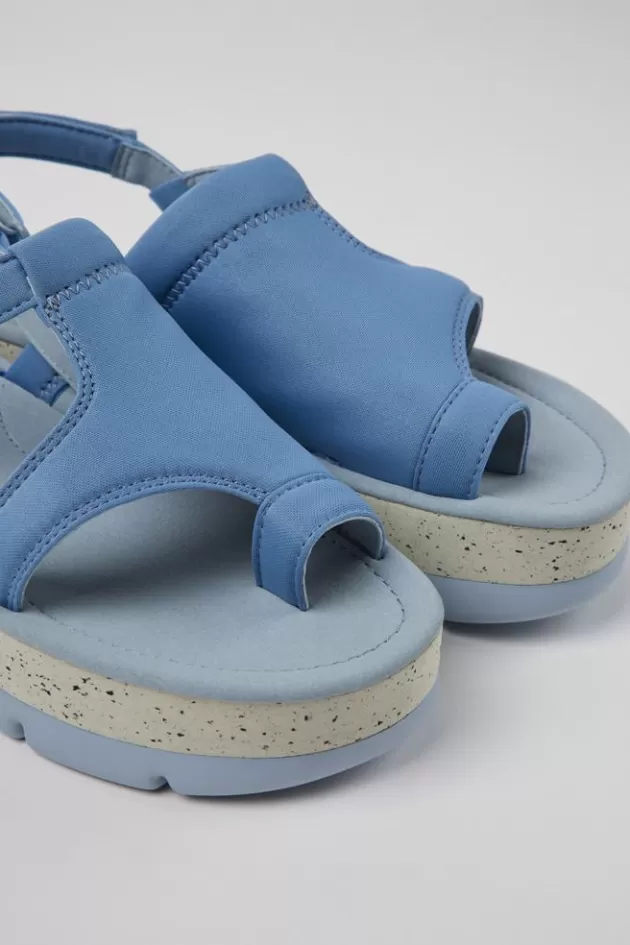 New Camper Blauwe Stoffen Damessandalen