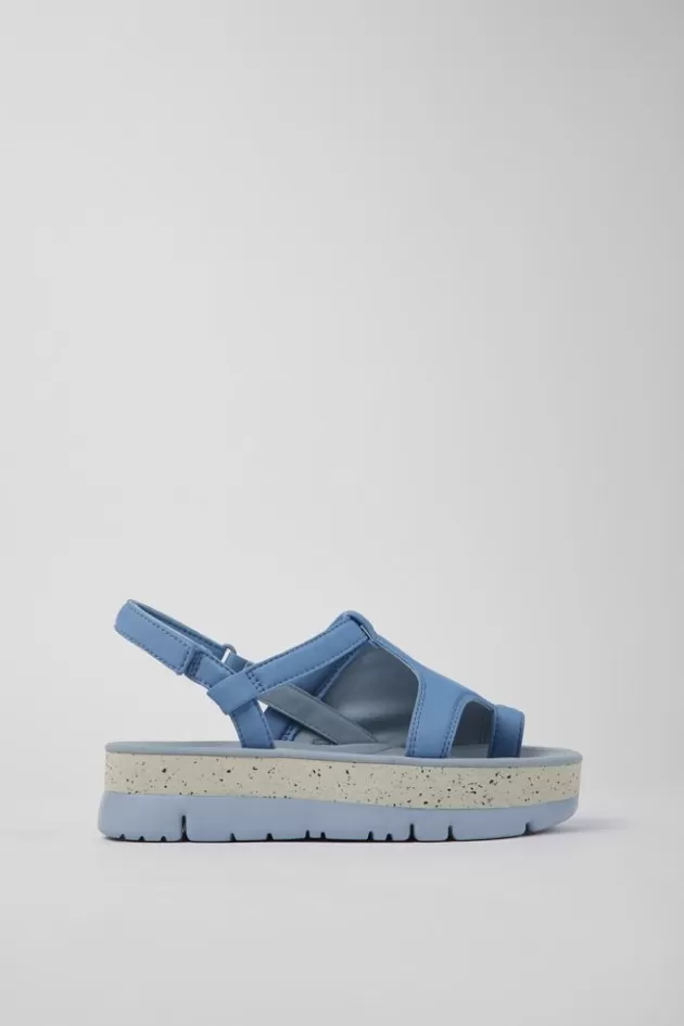 New Camper Blauwe Stoffen Damessandalen