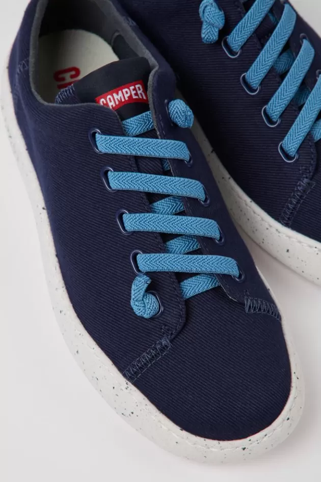 New Camper Blauwe Stoffen Damessneakers
