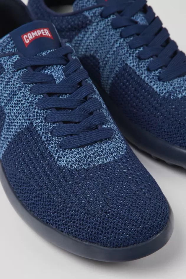 Best Sale Camper Blauwe Stoffen Herensneakers