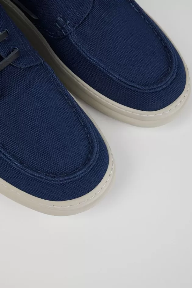 Best Camper Blauwe Textiel Bootschoen Voor Heren