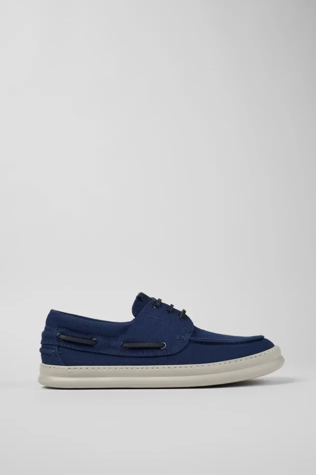 Best Camper Blauwe Textiel Bootschoen Voor Heren